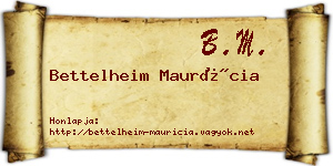 Bettelheim Maurícia névjegykártya
